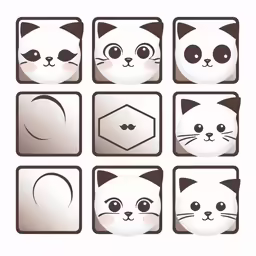 a cat with different facial expressions in various frames