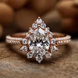 an intricately designed engagement ring with diamond settings