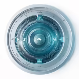 a photo with the text, a close up view of a circular object on a wall