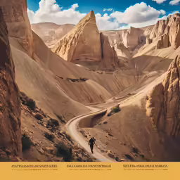 a couple of men riding down a mountain side