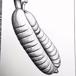 black and white photo of a caterpillar