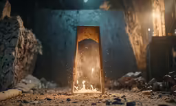 a very nice looking fire in a wooden box