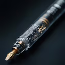 an antique pen, including some writing, has been updated to its signature