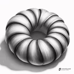 the black and white photograph shows a circular object