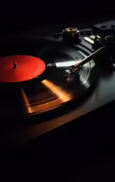 a record player sitting on top of a table