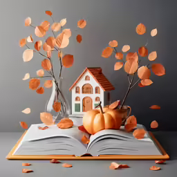 a house and a book sitting on a table