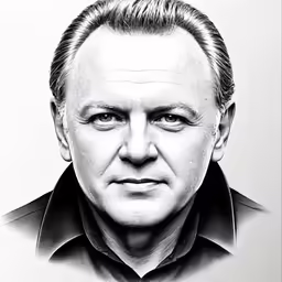an old man with his face drawn in the style of pencil