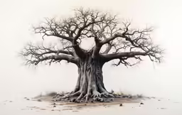 a large tree on a plain is seen here