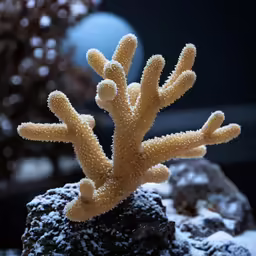 a yellow sponge tree plant sprouts from rocks