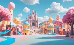 there is a very colorful, fantasy land and sky