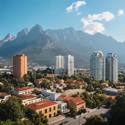 the city of gatuca with mountains in the background
