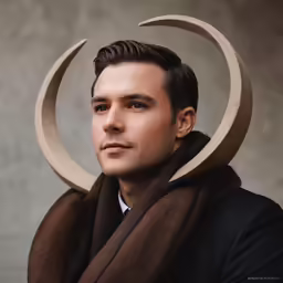 a man with a horns around his neck