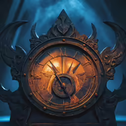 a clock that has a sun and moon around it