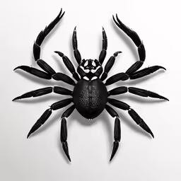 a black scorpion is shown in the shape of an animal
