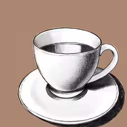 a cup and saucer on a plate