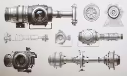 some different types of cameras with different parts