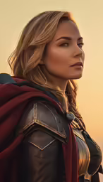a woman in a thor costume and cape