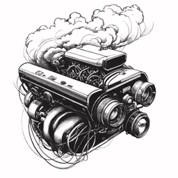 a drawing of a steam engine