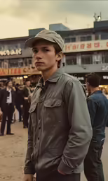 a man is standing on a baseball field