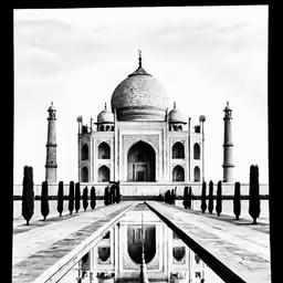 a black and white photograph of the taj - izzola