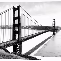 an architectural image of the golden gate bridge