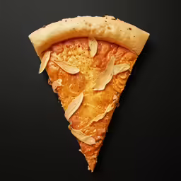 a very cute looking slice of pizza on the table