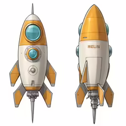 a very cute looking toy rocket ship