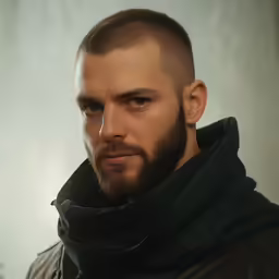this is a very realistic guy with a beard
