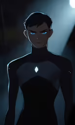 a cartoon character standing in the dark