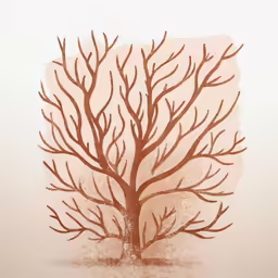 drawing of an abstract tree on a wall