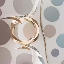a decorative wall with several metal rings in it