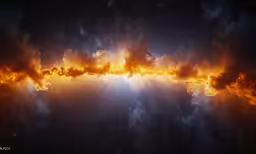 the orange flames are floating over the clouds