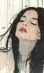 the girl is sleeping with her eyes closed
