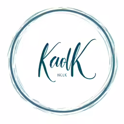 the words kalkk on white background with blue and green paint
