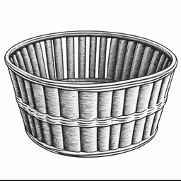 a basket on a white background