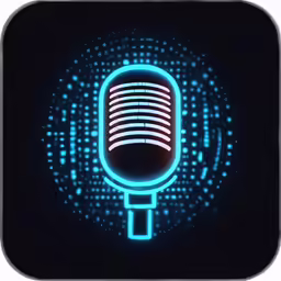 a microphone with blue lights on it in the middle