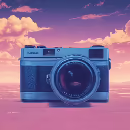 a camera sitting on top of a beach next to the ocean