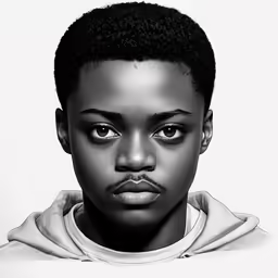a black man with an afro in a hoodie