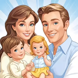 an adult couple and child are holding each other