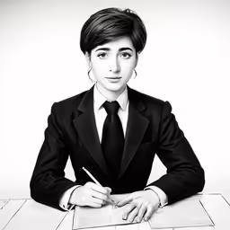 a person with an index and a pencil in front of a paper on top of a table
