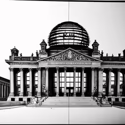 an old courthouse building with its domed roof