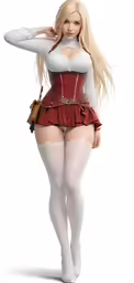 a sexy blonde girl in tights with stockings