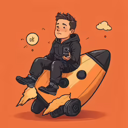 a man sitting on top of a yellow pencil