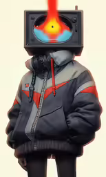an image of a person with a speaker headpiece on