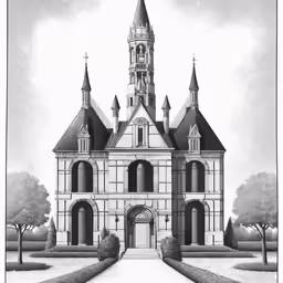 an architectural drawing of the church