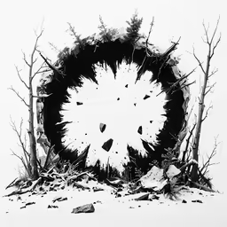 a drawing of some sort in black and white