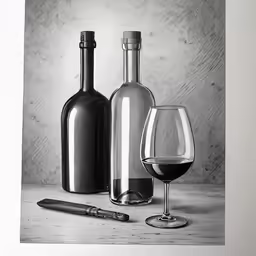 a photo of some wine bottles and a pen