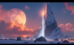 an alien landscape with rocks and mountains