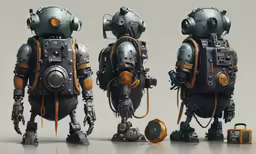 some sort of mechanical robots, with different equipment