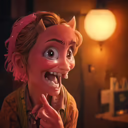 a woman wearing an ugly face while making a surprised look